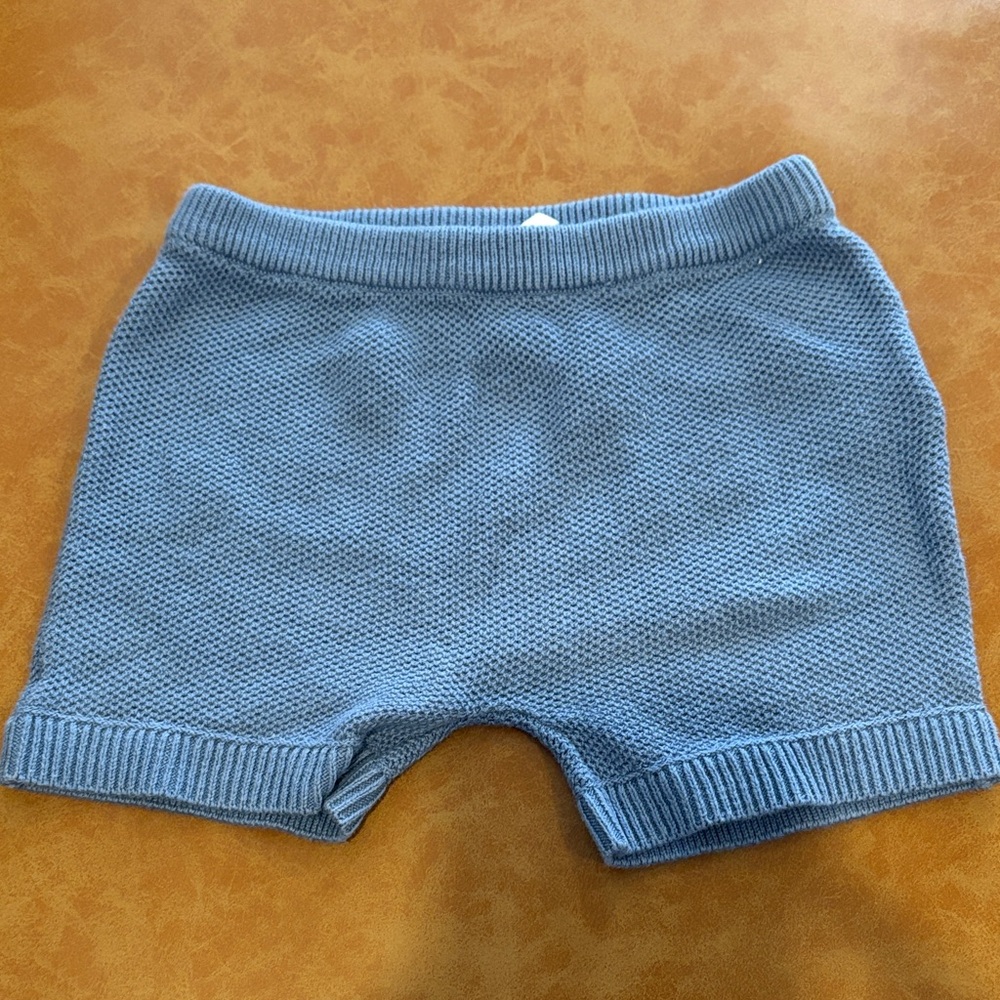 GAP Baby Blue Knit Shorts - 100% cotton - Size 6 to 12 months